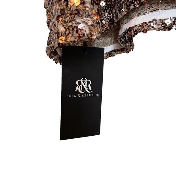 Rock & Republic Clypso Pink Asymmetrical Cropped Seqin Top NWT Sz. XL - Picture 3 of 8